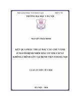 Kết quả phẫu thuật bắc cầu chủ vành Ở người bệnh nhồi máu cơ tim cấp st không chênh lên tại bệnh viện tim hà nội