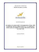 TÁC ĐỘNG CỦA NHẬN THỨC VỀ MARKETING VÌ MỤC TIÊU XÃ HỘI ĐẾN TRUYỀN MIỆNG TÍCH CỰC VÀ Ý ĐỊNH MUA HÀNG LẬP LẠI: NGHIÊN CỨU HÀNG TIÊU DÙNG NHANH TẠI VIỆT NAM