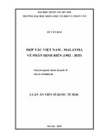 Hợp Tác Việt Nam - Malaysia Về Phân Định Biển (1982 - 2025) Tt.pdf