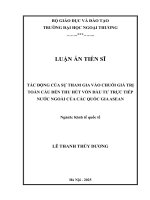 Tác động của sự tham gia vào chuỗi giá trị toàn cầu đến thu hút vốn đầu tư trực tiếp nước ngoài của các quốc gia ASEAN