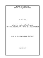 Giáo dục ngôn ngữ toán học cho trẻ mẫu giáo 5 – 6 tuổi qua trải nghiệm