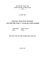 Tom tat tieng viet giáo dục ngôn ngữ toán học cho trẻ mẫu giáo 5 – 6 tuổi qua trải nghiệm