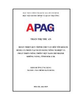 Hoàn thiện quy trình cho vay Đối với khách hàng cá nhân tại ngân hàng nông nghiệp và phát triển nông thôn việt nam chi nhánh krông năng, tỉnh Đắk lắk