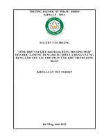 Tổng hợp vật liệu zno fe3o4 bằng phương pháp hóa học xanh sử dụng dịch chiết lá bàng và Ứng dụng làm xúc tác cho phản Ứng khử methylene blue