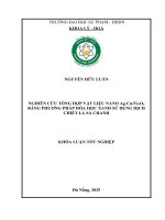 Nghiên cứu tổng hợp vật liệu nano ag cu fe3o4 bằng phương pháp hóa học xanh sử dụng dịch chiết lá sả chanh