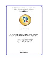 Sử dụng trò chơi học tập trong dạy học kỹ năng nói và nghe môn tiếng việt lớp 3