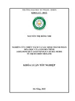 Nghiên cứu chiết tách và xác Định thành phần hóa học của sâm bố chính (abelmoschus sagittifolius (kurz) merr) từ dịch chiết hexane