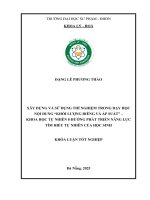Xây dựng và sử dụng thí nghiệm trong dạy học nội dung khối lượng riêng và Áp suất khoa học tự nhiên 8 hướng phát triển năng lực tìm hiểu tự nhiên của học sinh