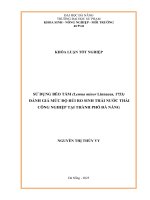 Sử dụng bèo tấm (lemna minor linnaeus, 1753) Đánh giá mức Độ rủi ro sinh thái nước thải công nghiệp tại thành phố Đà nẵng