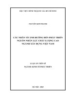 Các nhân tố Ảnh hưởng Đến phát triển nguồn nhân lực chất lượng cao ngành xây dựng việt nam