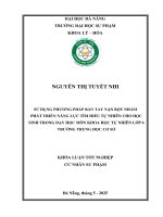 Sử dụng phương pháp bàn tay nặn bột nhằm phát triển năng lực tìm hiểu tự nhiên cho học sinh trong dạy học môn khoa học tự nhiên lớp 6 trường trung học cơ sở