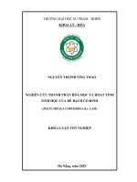 Nghiên cứu thành phần hoá học và hoạt tính sinh học của rễ bạch cổ Đinh (polycarpaea corymbosa (l)  lam)