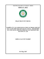 Nghiên cứu xác Định hàm lượng zn trong một số rau xanh trên Địa bàn quận cẩm lệ thành phố Đà nẵng bằng phương pháp quang phổ hấp thụ nguyên tử aas