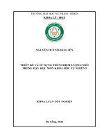 Thiết kế và sử dụng thí nghiệm lượng nhỏ trong dạy học môn khoa học tự nhiên 9