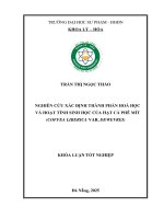 Nghiên cứu xác Định thành phần hoá họcvà hoạt tính sinh học của hạt cà phê mít (coffea liberica var  dewevrei)