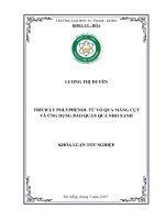 Trích ly polyphenol từ vỏ quả măng cụt và Ứng dụng bảo quản quả nho xanh