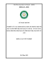 Nghiên cứu xác Định hàm lượng pb trong một số rau xanh trên Địa bàn quận cẩm lệ   tp  Đà nẵng bằng phương pháp quang phổ hấp thụ nguyên tử aas