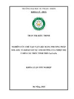 Nghiên cứu chế tạo vật liệu bằng phương pháp sol gel và khảo sát sự Ảnh hưởng của nhiệt Độ Ủ Đến cấu trúc tinh thể ca3co2o6