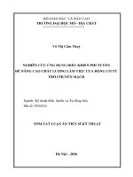 Tóm tắt nghiên cứu Ứng dụng Điều khiển phi tuyến Để nâng cao chất lượng làm việc của Động cơ từ trở chuyển mạch