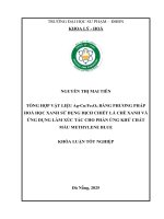 Tổng hợp vật liệu ag cu fe3o4 bằng phương pháp hoá học xanh sử dụng dịch chiết lá chè xanh và Ứng dụng làm xúc tác cho phản Ứng khử chất màu methylene blue