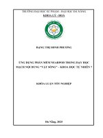 Ứng dụng phần mềm nearpod trong dạy học mạch nội dung vật sống khoa học tự nhiên 7