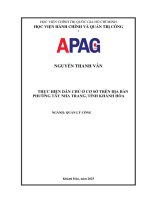 Thực hiện dân chủ Ở cơ sở trên Địa bàn phường tây nha trang, tỉnh khánh hòa