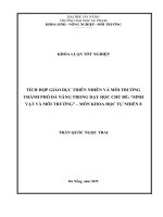 Tích hợp giáo dục thiên nhiên và môi trường thành phố Đà nẵng trong dạy học chủ Đề “sinh vật và môi trường” – môn khoa học tự nhiên 8