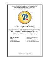 Giáo dục bảo vệ môi trường cho học sinh tiểu học thông qua tổ chức hoạt Động trải nghiệm trong môn khoa học lớp 4