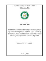 Thiết kế và sử dụng thí nghiệm trong dạy học nội dung dao Động và sóng vật lí 11 với sự hỗ trợ của phần mềm phyphox nhằm phát triển năng lực giải quyết vấn Đề của học sinh
