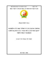 Nghiên cứu Độc tính và tác dụng chống loét dạ dày của dầu dừa lão nhà quê trên thực nghiệm