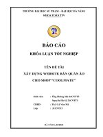 Xây dựng website bán quần Áo cho shop coolmate