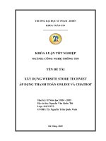 Xây dựng website store techviet Áp dụng thanh toán online và chatbot
