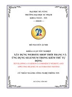 Xây dựng website shop thời trang và Ứng dụng selenium trong kiểm thử tự Động developing a fashion e commerce website and applying seleniu in automated testing