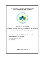 Tích hợp giáo dục bảo vệ cơ thể trong cho học sinh trong dạy học môn khoa học lớp 5