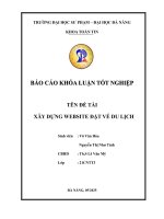 Xây dựng website Đặt vé du lịch