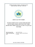Sử dụng sơ Đồ tư duy vào dạy học bài toán chuyển Động trong môn toán lớp 5 theo hướng phát triển năng lực tư duy và lập luận toán học