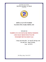 Nghiên cứu xây dựng hệ thống website chẩn Đoán bệnh tim Ở người tích hợp trí tuệ nhân tạo