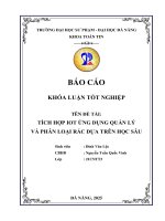 Tích hợp iot Ứng dụng quản lý và phân loại rác dựa trên học sâu