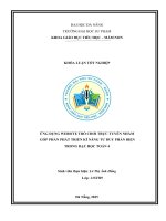 Ứng dụng website trò chơi trực tuyến nhằm góp phần phát triển kĩ năng tư duy phản biện trong dạy học toán 4