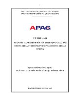 Giám sát hành chính Đối với hoạt Động chào bán chứng khoán tại công ty cổ phần chứng khoán vpbank