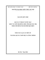 Tóm tắt quản lý thoát nước mặt khu vực Đô thị Đồng hới, tỉnh quảng trị theo mô hình thành phố bọt biển
