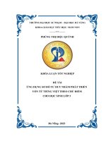 Ứng dụng sơ Đồ tư duy nhằm phát triển vốn từ tiếng việt theo chủ Điểm cho học sinh lớp 3