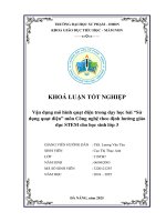 Vận dụng mô hình quạt Điện trong dạy học bài sử dụng quạt Điện môn công nghệ theo Định hướng giáo dục stem cho học sinh lớp 3