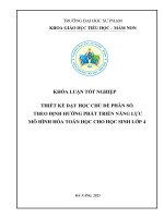 Thiết kế dạy học chủ Đề phân số theo Định hướng phát triển năng lực mô hình hóa toán học cho học sinh lớp 4