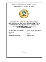 Sử dụng trò chơi học tập trong dạy học toán 2 chủ Đề phép nhân, chia theo Định hướng học thông qua chơi nhằm có cơ hội phát triển năng lực giao tiếp toán học