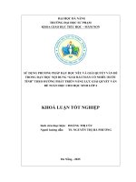 Sử dụng phương pháp dạy học nêu và giải quyết vấn Đề trong dạy học nội dung giải bài toán có nhiều bước tính theo hướng phát triển năng lực giải quyết vấn Đề toán học cho học sinh lớp 4
