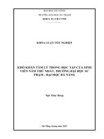 Khó khăn tâm lý trong học tập của sinh viên năm thứ nhất, trường Đại học sư phạm   Đại học Đà nẵng