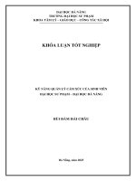 Kỹ năng quản lý cảm xúc của sinh viên Đại học sư phạm – Đại học Đà nẵng