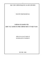 Tóm tắt chính sách Đối với khu vực kinh tế phi chính thức Ở việt nam