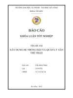 Xây dựng hệ thống Đặt và quản lý sân thể thao